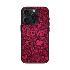 Crimson Love Doodle Case