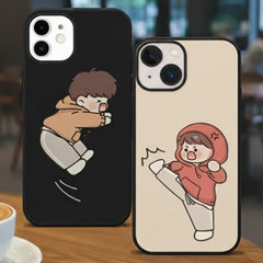 Playful Kick Couple – Premium Couple Case